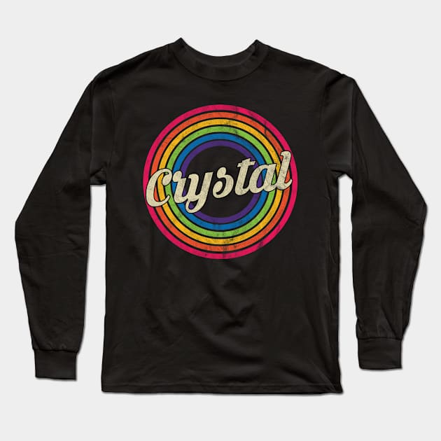 Crystal - Retro Rainbow Faded-Style Long Sleeve T-Shirt by MaydenArt